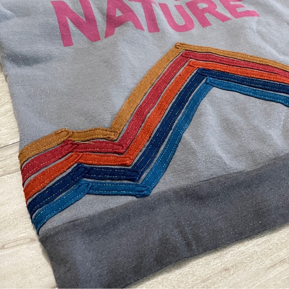Vintage & Rare Spirtual Gangster “High on Nature” grey & rainbow Hoodie - sz M - Picture 12 of 14